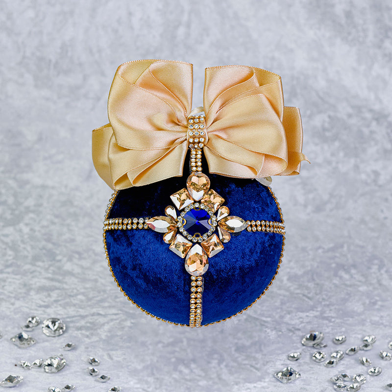 Navy Blue Velvet Box